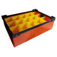 Boîte de rangement en plastique ondulé empilable et pliable, taille sur mesure