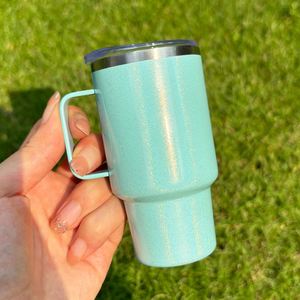 Nuevo en EE. UU. Mini vaso de chupito de acero inoxidable de 3 oz con diseño de macaron brillante y asa de metal para sublimación, ideal para fiestas y whisky. - Product Image 5