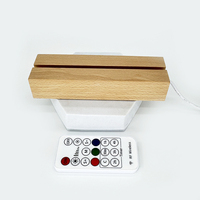 Base de lampe de nuit LED en bois de 5.9 pouces avec télécommande sans fil Source d'alimentation USB pour la décoration intérieure et les cadeaux d'anniversaire/de mariage