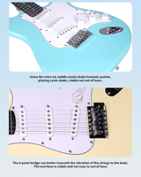 Peralatan gitar elektrik ST kualitas tinggi 6 senar instrumen dengan Amplifier 40 Watt untuk pemula grosir