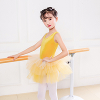 Vente en gros, robe de ballet de danse en velours rouge de haute qualité et à bas quantité minimale de commande pour enfants