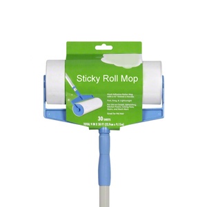 <span class=keywords><strong>Rouleau</strong></span> adhésif pour ramasser la saleté, la poussière, les poils d'animaux, <span class=keywords><strong>rouleau</strong></span> adhésif de 9 pouces de large, comprend 30 adhésifs de grande taille - Product Image 1