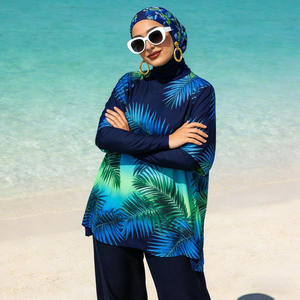 Burkini de manga larga para niñas y mujeres, traje de baño islámico modesto con hiyab, traje de baño de cobertura completa para piscina. - Product Image 3