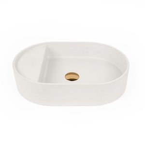 Lavabo Moderno Ovalado de Hormigón para Encimera con Borde Integrado, Lavabo de Cemento Personalizado de Fábrica - Product Image 3