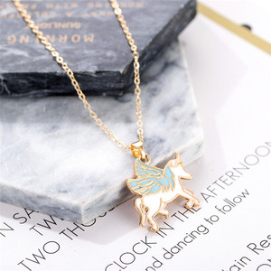 Trendz Offre Spéciale Métal Dégoulinant Artisanat Licorne Fille Enfants Collier Boucles D'oreilles Ensemble De Bijoux - Product Image 4