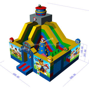 Château Gonflable Commercial Portable Patrouille Combiné Toboggan Maison de Rebond, Aire de Jeux pour Enfants Château Gonflable Chien avec Souffleur - Product Image 2