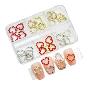 6 Grilles de Strass pour Ongles, Breloques Croix Planète Saturne, Bijoux de Luxe pour Ongles, Pièces de Décoration Diamantées en Cristal pour Nail Art - Product Image 4