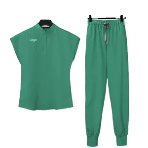 Nuovi arrivi set di Scrub per Jogger elasticizzati da donna antirughe uniformi mediche uniformi da allattamento personalizzate di colore su misura uniforme