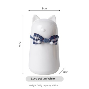 現代的な防湿セラミックペット火葬骨壺 密閉型猫骨壺 毛髪保管タンク ペットアフターケアスタイル棺 メモリアル - Product Image 6