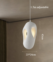 Pendentif moderne ovale E27 créatif bar Wabi Sabi pendentif hôtel chambre cuisine îlot table à manger éclairage de chevet
