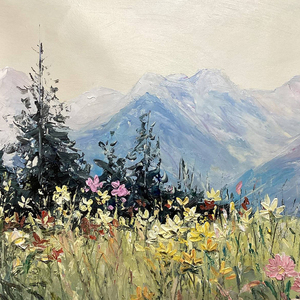 Pintura Impresionista de Paisaje de Prado Montañoso, Pintada a Mano, Decorativa <span class=keywords><strong>para</strong></span> Sala de Estar o Dormitorio - Product Image 6