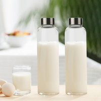 Vente en gros de bouteilles en verre borosilicate de style européen de la marque JM, boîte de 300 à 1000 ml, jus, café, voyage, réutilisables, étanches, sans BPA