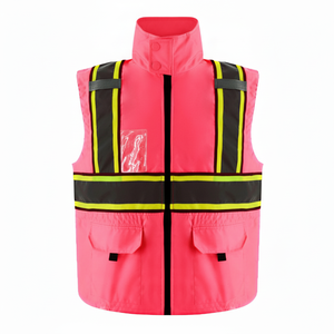 Gilet de sécurité réfléchissant personnalisé de haute qualité avec logo, en maille imperméable, en polyester, style décontracté - Product Image 1