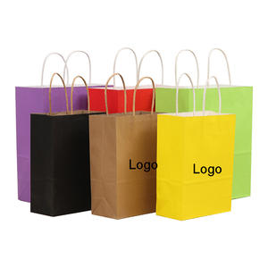 Sacs en papier kraft personnalisés avec poignée et logo imprimé pour restaurants, boutiques de vêtements, idéaux pour la publicité et l'emballage de chaussures - Product Image 1