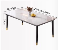 Ensemble de table à manger rectangulaire moderne en pierre frittée, mobilier de salle à manger pour appartement et salle à manger de petite taille