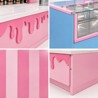 Étagère de présentation personnalisée en bois, métal et acrylique pour confiserie avec éclairage LED pour la décoration intérieure des magasins de bonbons, équipement de vente au détail
