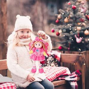 NOUVEAU Poupée bébé douce avec des yeux qui s'ouvrent et se ferment et des cheveux, jouet en peluche avec des <span class=keywords><strong>chansons</strong></span>, des ailes de papillon, excellent cadeau - Product Image 4