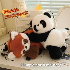 Cute Plush Animals <strong>Panda</strong> Backpack <strong>Red</strong> <strong>Panda</strong> Magnetic Doll Crossbody Bag Polyester PP Cotton Filling Mesh for Stress Relief - Product Image 2