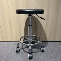 Tabourets de travail ronds en cuir polyuréthane PU durables, chaise noire pivotée pour salon de tatouage Studio école hôpital caissier banquier bar