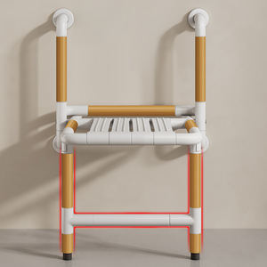 Tabouret de douche mural Baiyurui avec siège antidérapant pour personnes âgées et handicapées, capacité de 200 lb, design moderne et simple - Product Image 4