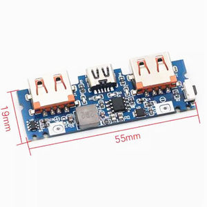 เครื่องชาร์จแบตเตอรี่ลิเธียม LED แบบคู่ USB 5V 2.4A ไมโคร/Type-C USB พาวเวอร์แบงค์มือถือ 18650 โมดูลชาร์จ - Product Image 3