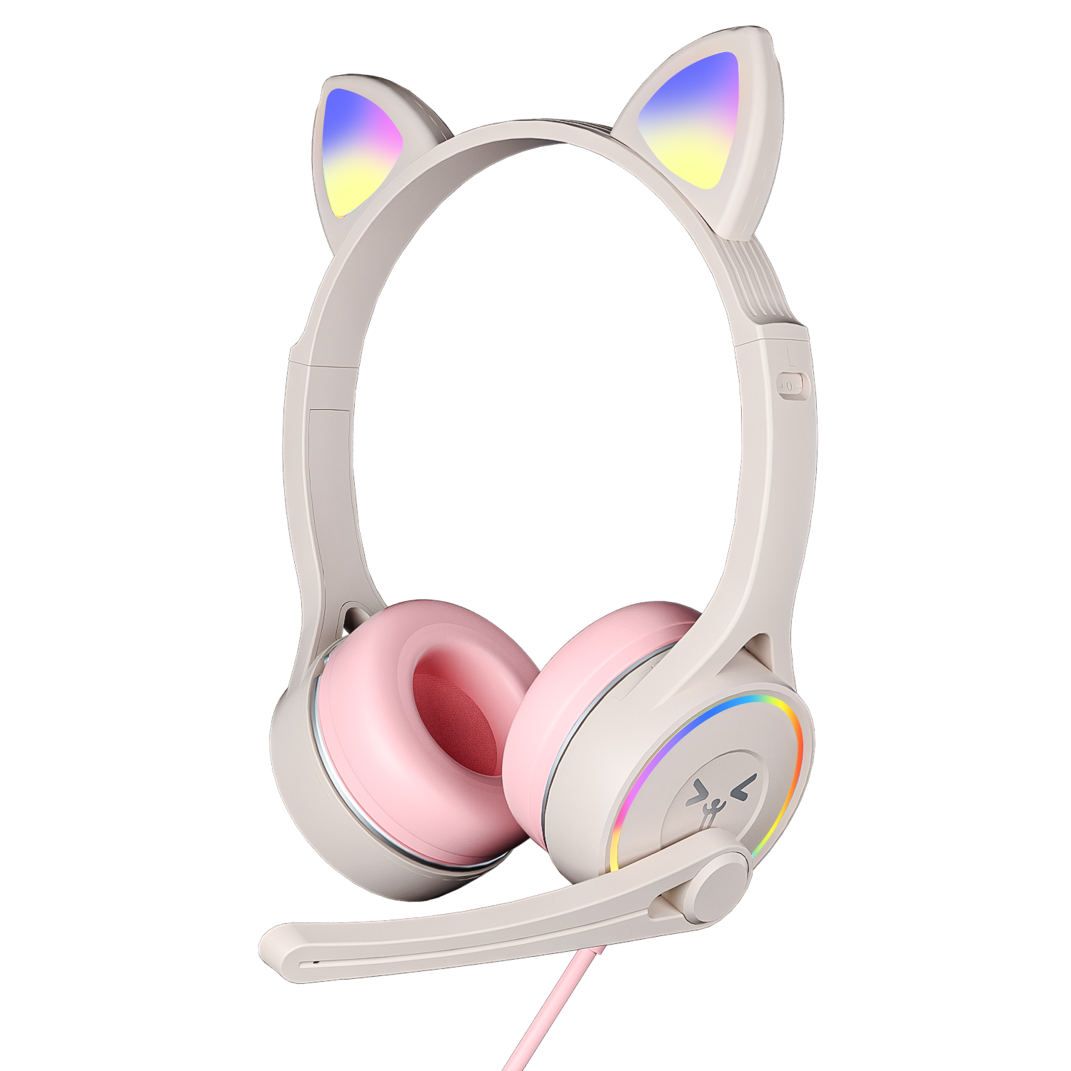 SOYTO SY-G30 кошачьими ушками наушников детские Студенческие Симпатичные со светящимися вставками гарнитуры для игр обучения пение офиса 3,5 мм USB с микрофоном