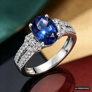 Custom <b>Silver</b>/9K/14K/18K <b>Solid</b> Gold Oval Gemstone Lab Grown VVS-VS Quality Diamond Ring Brilliant Cut Fashion Jewelry - Product Image 2