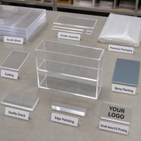 Caja de Exhibición Acrílica Transparente Personalizada con Frente Abierto, Divisores Fijos, Impresión UV de Logotipo, Organizador para Minoristas OEM