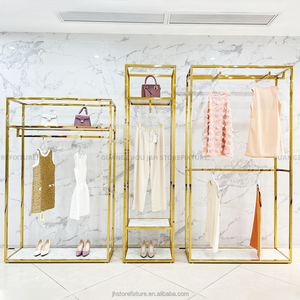 Soporte de <span class=keywords><strong>tienda</strong></span> de ropa con logotipo personalizado, estante de exhibición de ropa bonita para boda, boutique - Product Image 1