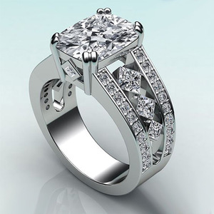 Anello Statement in Argento con Zirconi, Gioiello Audace Stile Coppia per Donna, Uso Quotidiano, Tendenza Moderna - Product Image 4