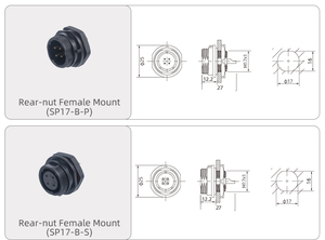 Промышленный авиационный разъем SP17, круглый, винтовой, угловой, штекер-розетка, водонепроницаемый, для светодиодных светильников, наружного применения, 2, 3, 4, 5, 7, 9 контактов - Product Image 5