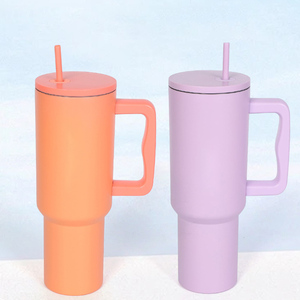 New Arrival 40oz High Capacity Vacuum Insulated Stainless Steel Tumbler <b>with</b> Handle and <b>Straw</b> Cap for Camping Travel - Product Image 2