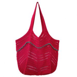 Stylish Bohemian Summer <b>Beach</b> Crochet <b>Bag</b> Women's Casual Outings Portable <b>Bag</b> <b>for</b> Spring Autumn Winter - Product Image 5