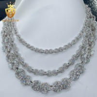 Nouvelle Collection Collier Chaîne à Maillons Infinis et Cubains en Moissanite VVS, Pierres Mélangées Taille Poire 6mm 8mm 13mm