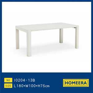 Tavolo da Pranzo Allungabile Homeera, Bianco Crema, Rettangolare in Plastica, Design Moderno e Minimalista, 6 Posti, Arredamento per la Casa - Product Image 1