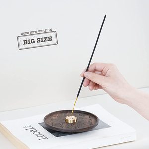 Support d'encens moderne en bois de santal massif de qualité supérieure, écologique, pour 4 bâtonnets, avec cendrier, pour méditation, prières à domicile, printemps-été - Product Image 6