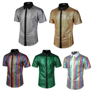 Chemise de fête disco à manches courtes pour <span class=keywords><strong>homme</strong></span>, tendance 2026, YTHC-029 - Product Image 4