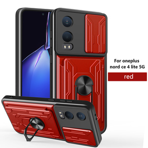 Coque de <span class=keywords><strong>t</strong></span>éléphone OnePlus Nord CE4 Lite 5G antichoc en TPU+PC étanche, esthétique technologique, avec support rotatif à 360 degrés, protection d'objectif et porte-cartes - Product Image 1