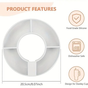 Nuevo Plato de Silicona para Aperitivos con 4 Compartimentos, Bandeja con Anillo para Vaso Stanley - Product Image 3