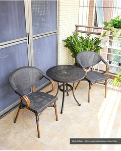 Ensemble table et chaises en alliage d'<span class=keywords><strong>aluminium</strong></span> pour extérieur, design simple, <span class=keywords><strong>jardin</strong></span>, cour, balcon, villa, meubles imperméables et résistants au soleil - Product Image 5