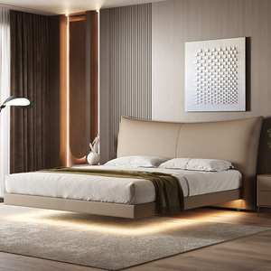 Letto Matrimoniale <span class=keywords><strong>King</strong></span>-<span class=keywords><strong>Size</strong></span> Moderno in Stile Europeo, Morbido e Confortevole, Rivestito in Vera Pelle, con Funzione Contenitore - Product Image 2