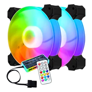 أحدث تصميم حالة الكمبيوتر الملونة 120 مللي متر RGB LED مروحة السائل مسند تبريد للاب توب مدمج به مكبر صوت مروحة Ventilador مع ARGB تحكم مجموعة