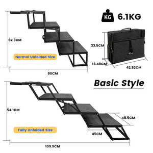 Verstelbare metalen draagbare opvouwbare hondenoploop/ladder, nieuw, voor auto's, SUV's en vrachtwagens - Product Image 6