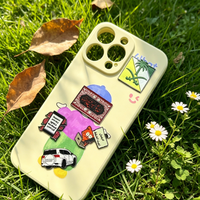 Badge autocollant métallique personnalisé, épinglette émaillée, autocollants métalliques pour téléphone, adaptés à diverses décorations, vente en gros sur mesure