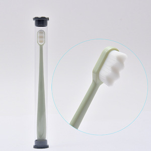 Cepillo de dientes cilíndrico de cabeza pequeña con cerdas ultrafinas y suaves para adultos, hombres y mujeres, uso doméstico, cerdas de nailon, paquete individual - Product Image 4