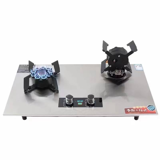 J Smart Gas stove Screen Home Kitchen Timing Black Tempered Glass Magic Dish Clamshell Gas Stove Built-in Gas Stove Double