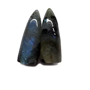 Natural Labradorite Bullet Loose Gemstone for Making Jewelry
