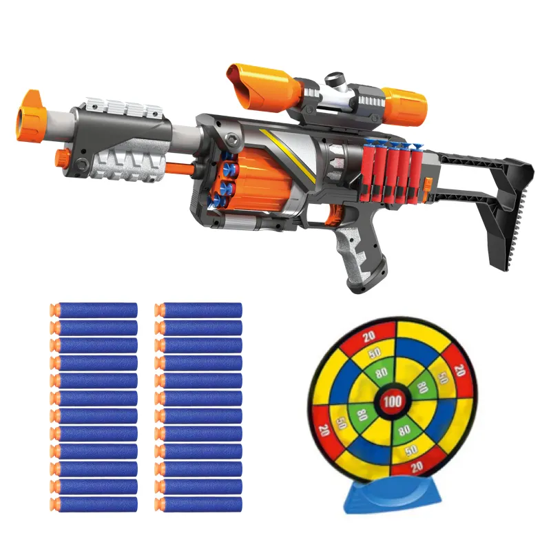Wholesale Popular Diy Assembly Toy For Boys Electric Foam Blaster Soft Bullet With Nerf-compatible Darts Christmas Gift