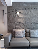Panneau mural en pierre 3D en polyuréthane PU léger, design moderne, motif géométrique, insonorisant et imperméable