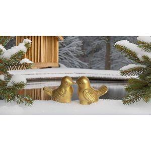 PARIJAT HANDICRAFT's Cute Birds Brass Figurine Pair Sparrow Showpiece para decoración del hogar Sala de estar Estante de pared Decoración de oficina - Product Image 6